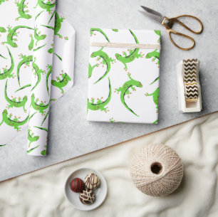 Gecko Lizard Reptile Pattern Wrapping Paper