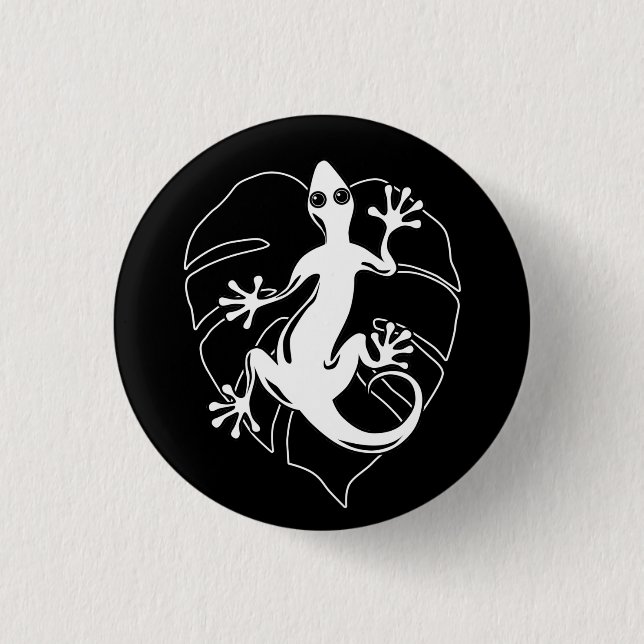 Gecko Lizard Silhouette 3 Cm Round Badge (Front)