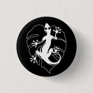 Gecko Lizard Silhouette 3 Cm Round Badge