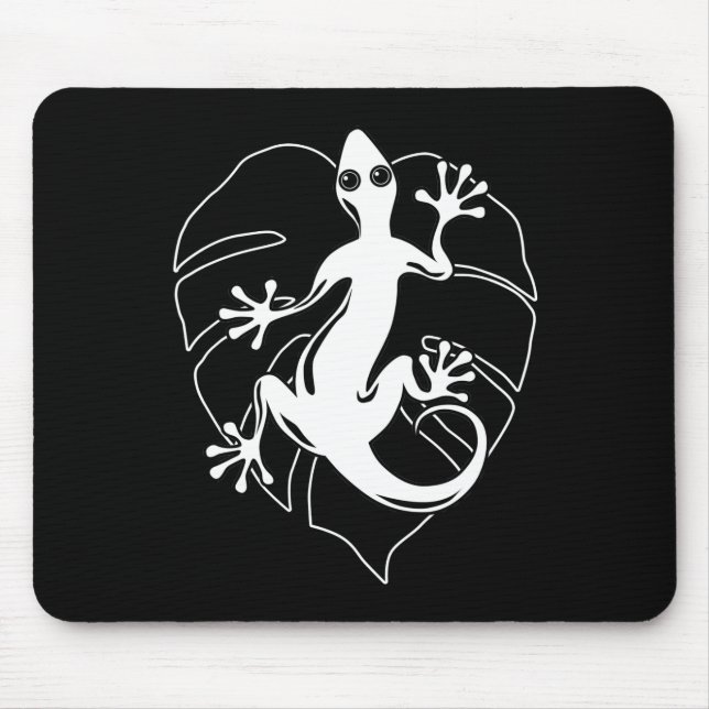 Gecko Lizard Silhouette Mouse Mat (Front)