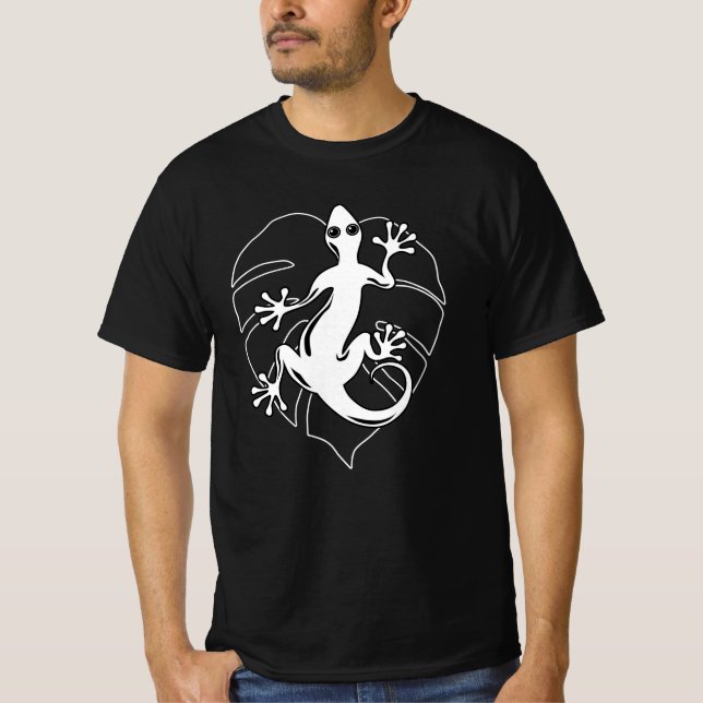 Gecko Lizard Silhouette T-Shirt (Front)