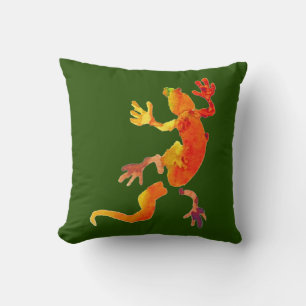 Gecko lizard wildlife eco reptile cushion