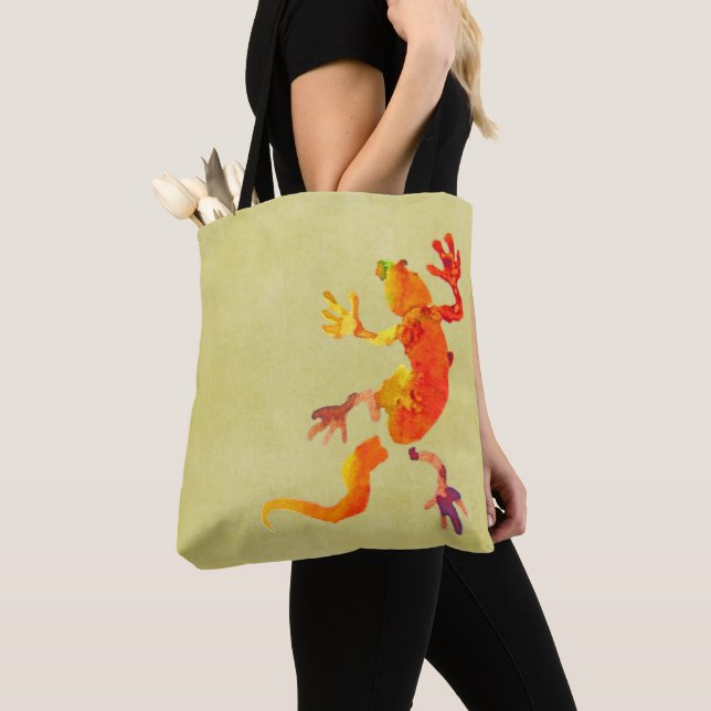 Gecko lizard wildlife eco reptile tote bag (Close Up)