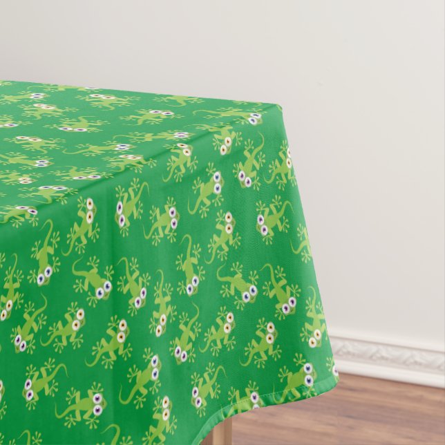 Gecko Lizards Birthday Party Cute Kids Tablecloth (In Situ)