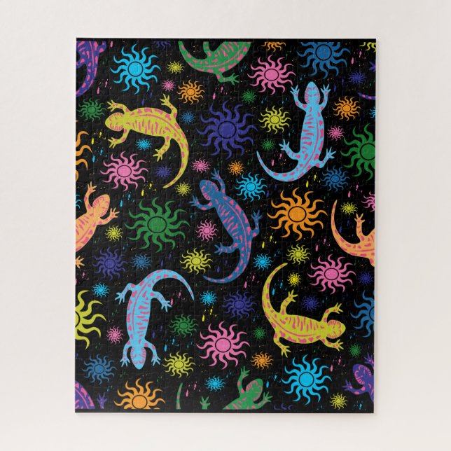 Gecko Lizards Multi-Coloured All Over Print Jigsaw Puzzle (Vertical)