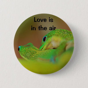 Gecko Love 6 Cm Round Badge