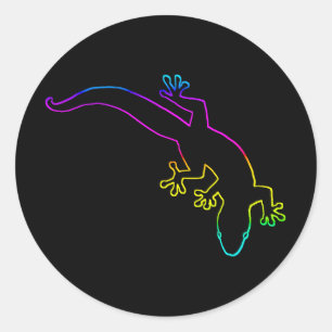GECKO Multi-Colour Outline Classic Round Sticker