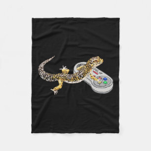 Gecko Playing Video Game Lizard & Reptiles Gam Fleece Blanket