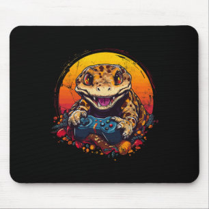 Gecko Playing Video Game Lizard &amp; Reptiles Gam Mouse Mat