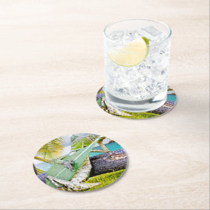 Gecko Round Paper Coaster