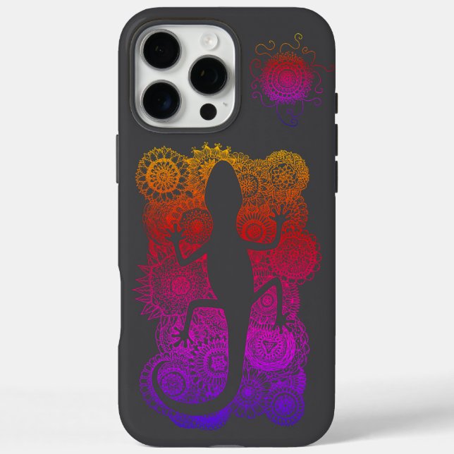 Gecko sits on Mandala Floumen Case-Mate iPhone Case (Back)