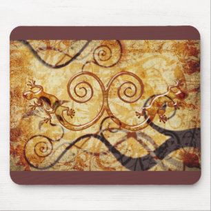 Gecko Spiral Twins Mouse Mat