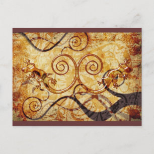 Gecko Spiral Twins Postcard