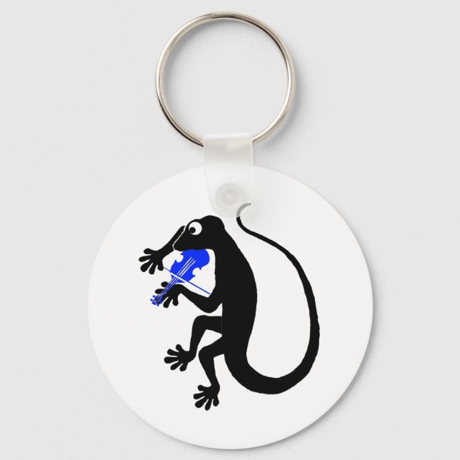 Gecko Violin Keychain (Front)