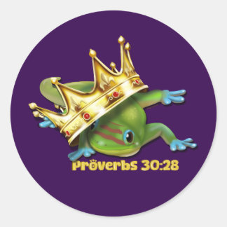Gecko with crown—Proverbs Classic Round Sticker