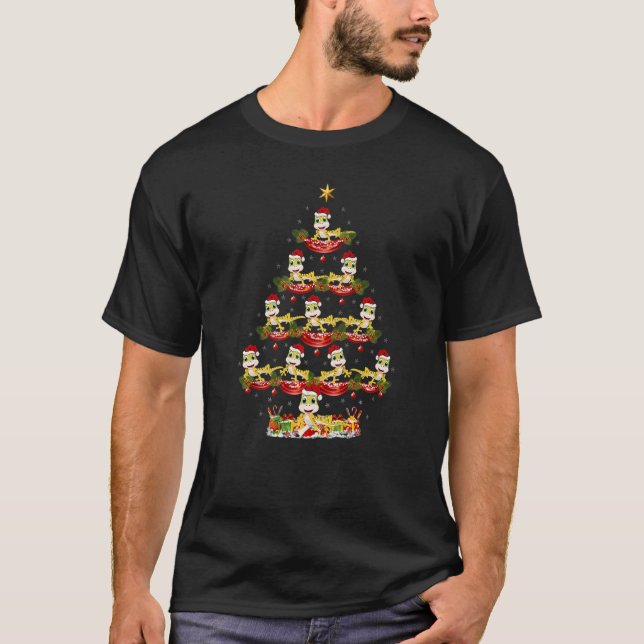 Gecko  Xmas Holiday Santa Gecko Christmas Tree T-Shirt (Front)