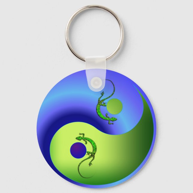Gecko Yin Yang Key Ring (Front)