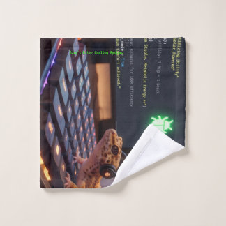 GeckoDev // Personalised Cyberpunk Programmer Towe Bath Towel Set