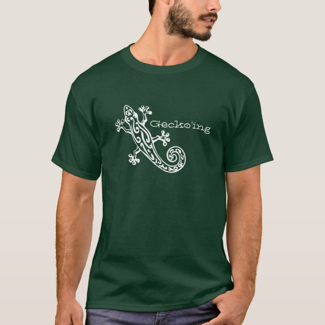 Gecko'ing graphic white out t-shirt (Front)