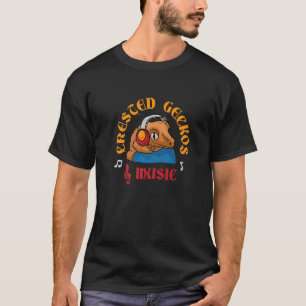 Geckos and Music Notes Musician Cute Crested Gecko T-Shirt