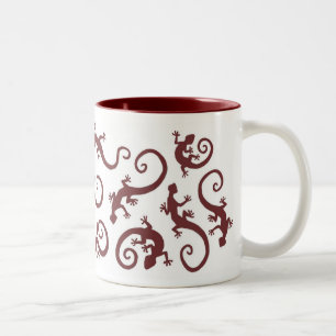 geckos_burgandy_mug Two-Tone coffee mug