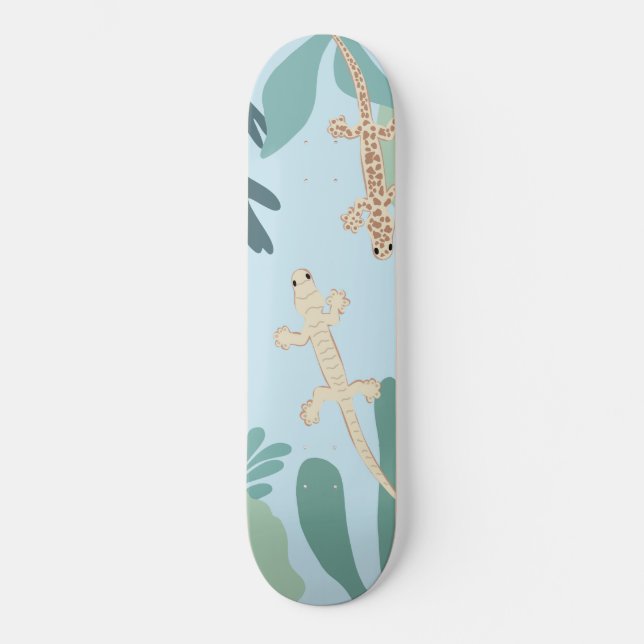 Geckos in the Jungle #2 #decor #art Skateboard (Front)