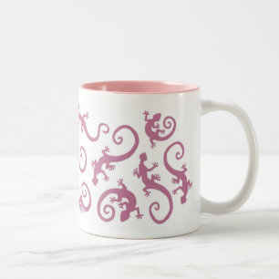 geckos_PINK_mug Two-Tone Coffee Mug
