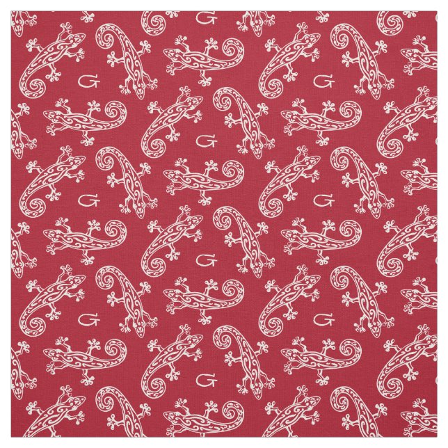 Geckos reptile patterned custom initial fabric (Swatch)