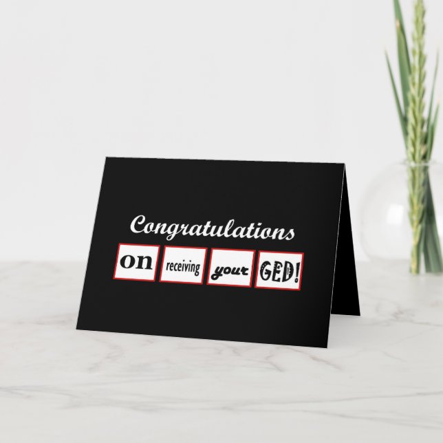 GED - CUSTOM NAME Congratulations - Card (Front)
