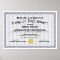 GED General High School Equivalency Diploma Copy