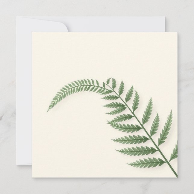 Gedenkens Karte Farnblattes  Invitation (Front)