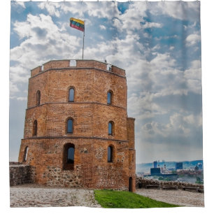 Gediminas tower in Vilnius, Lithuania Shower Curtain