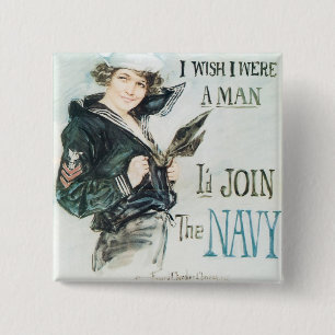 Gee!! I Wish I were a Man 15 Cm Square Badge