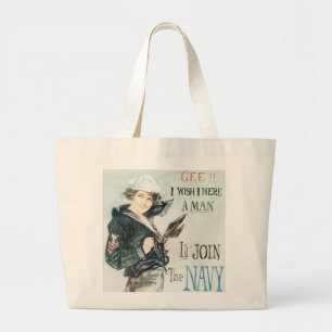 Gee!! I Wish I were a Man Large Tote Bag