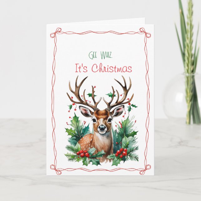 Gee Whiz It's Christmas Folded Holiday Card (Front)