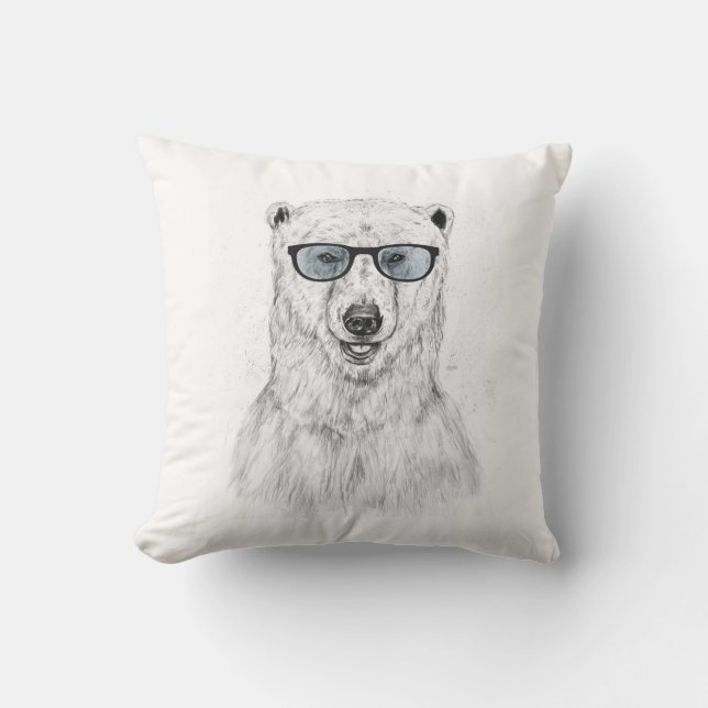 Geek bear (blue) cushion (Front)