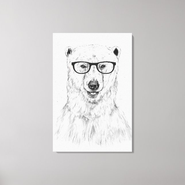 Geek bear canvas print (Front)