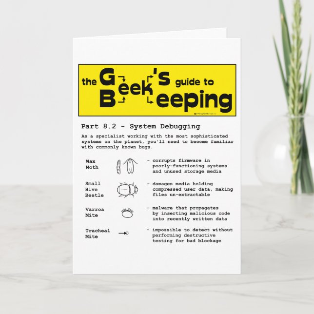 Geek Beekeeping (Debugging) - Greeting Cards (Front)