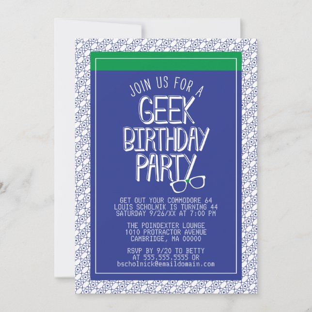 Geek Birthday Party Invitation (Front)