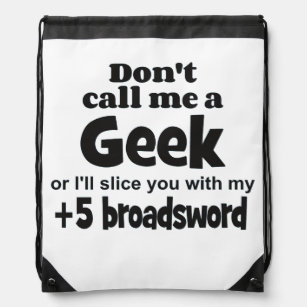 Geek broadsword drawstring bag