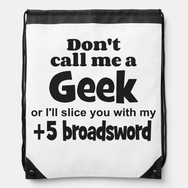 Geek broadsword drawstring bag (Front)