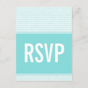 Geek Chic Binary Code RSVP Postcard, Aqua Invitation Postcard