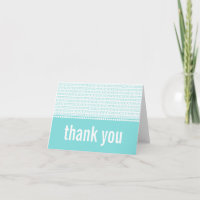Geek Chic Binary Code Thank You Card, Aqua