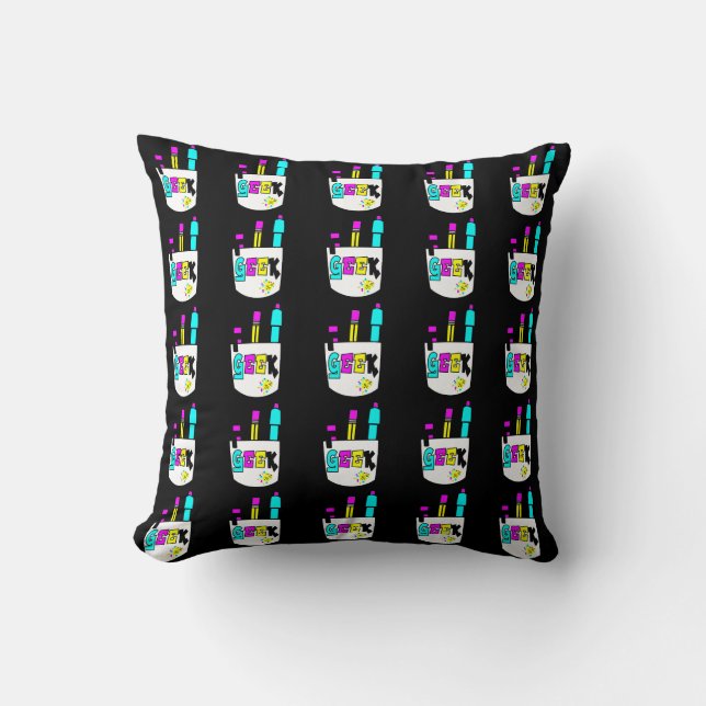 geek cmyk pocket protector design cushion (Front)