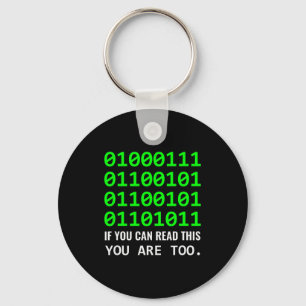 Geek Computer Binary Code Software Developer Key Ring