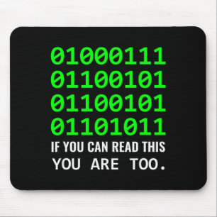 Geek Computer Binary Code Software Developer Mouse Mat