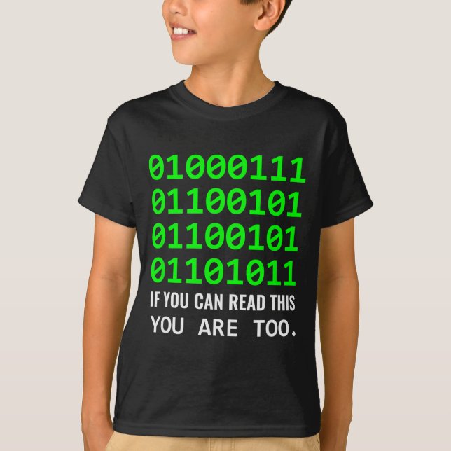 Geek Computer Binary Code Software Developer  T-Shirt (Front)