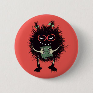 Geek Evil Bug Student With Book 6 Cm Round Badge