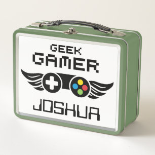 Geek Gamer Video Game Controller  Metal Lunch Box