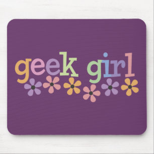 Geek Girl Daisies Mouse Mat
